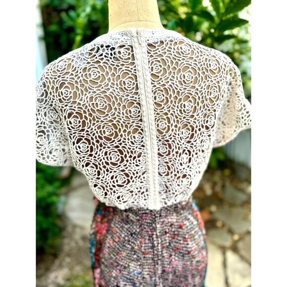 Anthropologie Beguile Byron Lars Lace Study SS Multicolor Print Midi Dress SZ 6 - Picture 13 of 16
